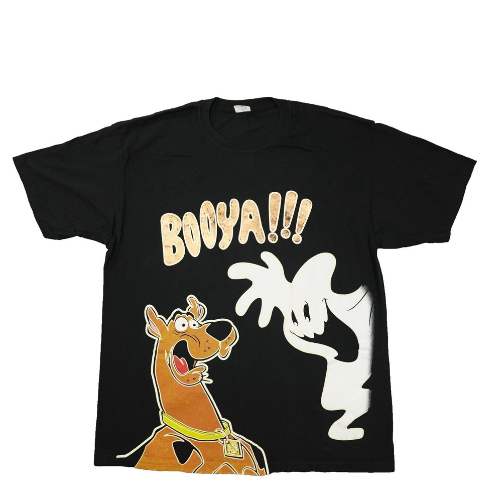 Vintage Scooby-Doo Booya Ghost T-Shirt Black Anvil Men's XL Y2K Short Sleeve